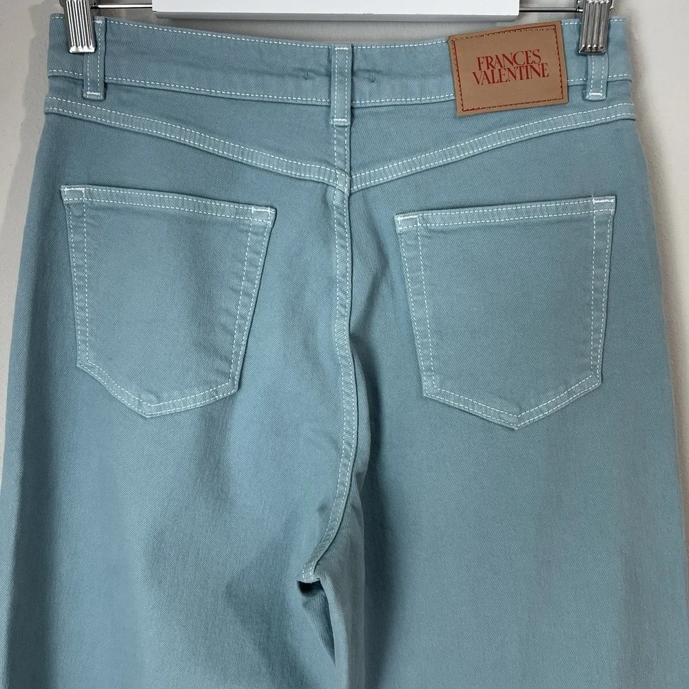 Frances Valentine Jeans Women's Size 6 Ace Wide Leg Stretch Denim in French Blue